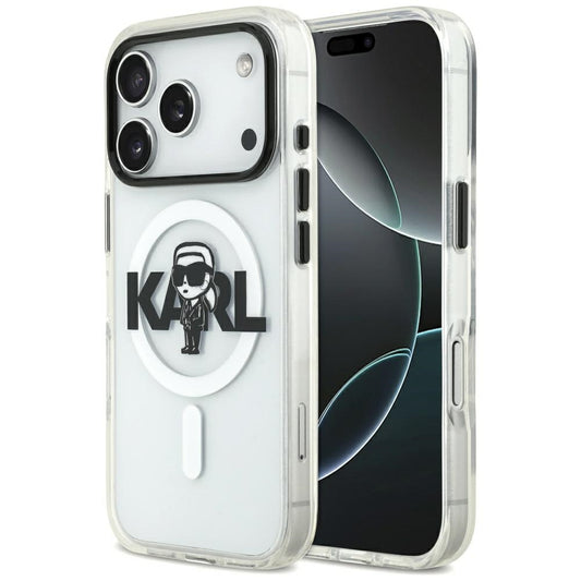 MagSafe-skal för Apple iPhone 17 Pro, Karl Lagerfeld, IML Sketch Logo Karl, Transparent