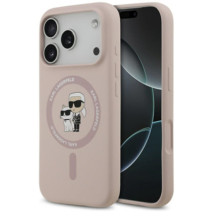MagSafe-skal för Apple iPhone 17 Pro, Karl Lagerfeld, Ring Karl & Choupette, Rosa