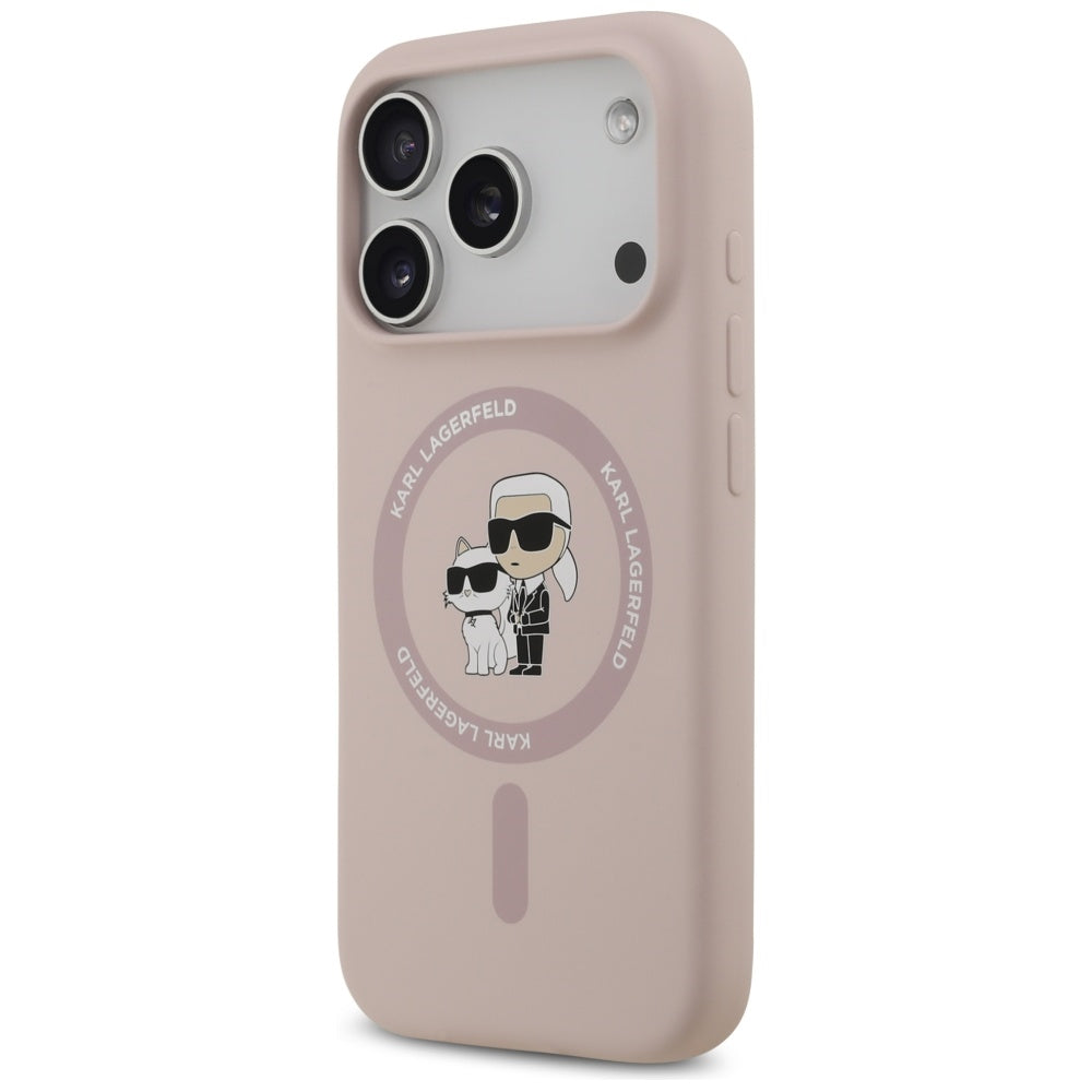 MagSafe-skal för Apple iPhone 17 Pro, Karl Lagerfeld, Ring Karl & Choupette, Rosa