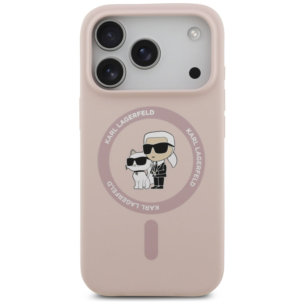 MagSafe-skal för Apple iPhone 17 Pro, Karl Lagerfeld, Ring Karl & Choupette, Rosa