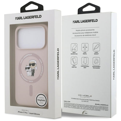 MagSafe-skal för Apple iPhone 17 Pro, Karl Lagerfeld, Ring Karl & Choupette, Rosa