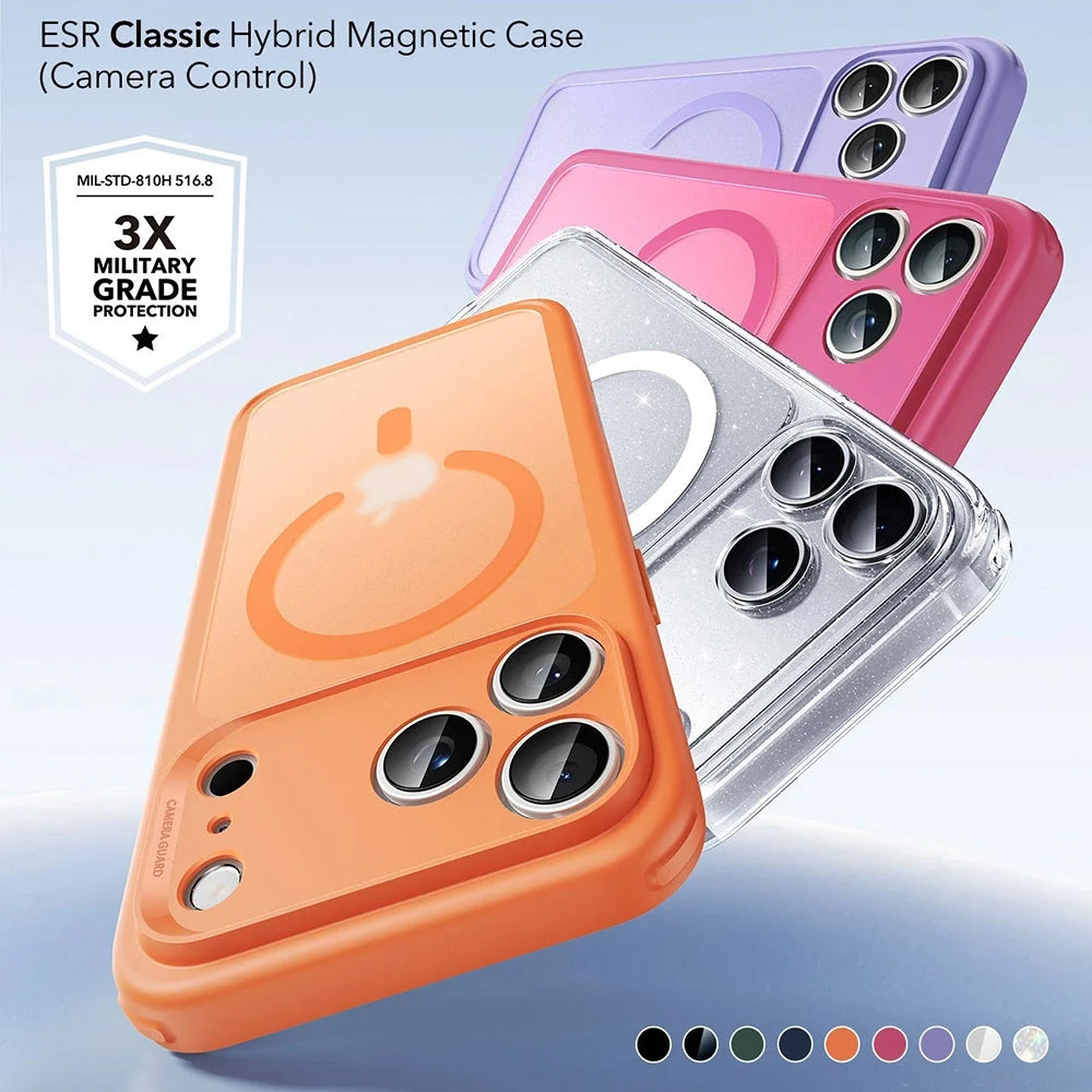 MagSafe-skal för Apple iPhone 17 Pro Max, ESR, Classic Hybrid Shimmer, Transparent