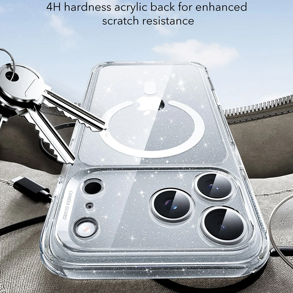 MagSafe-skal för Apple iPhone 17 Pro Max, ESR, Classic Hybrid Shimmer, Transparent