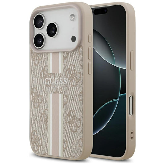 MagSafe-skal för Apple iPhone 17 Pro Max, Guess, 4G Printed Stripes, Rosa