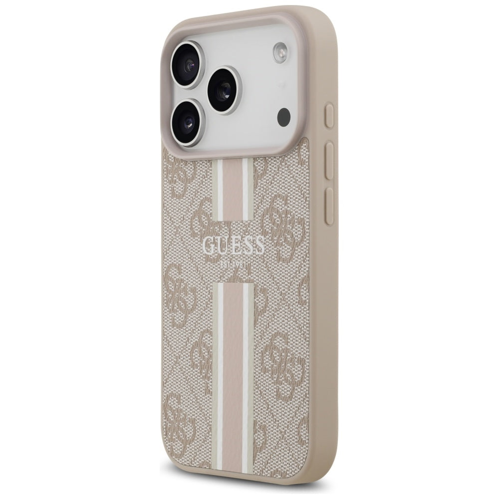MagSafe-skal för Apple iPhone 17 Pro Max, Guess, 4G Printed Stripes, Rosa