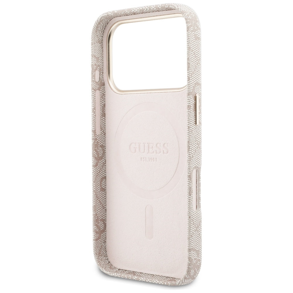 MagSafe-skal för Apple iPhone 17 Pro Max, Guess, 4G Script Logo, Rosa