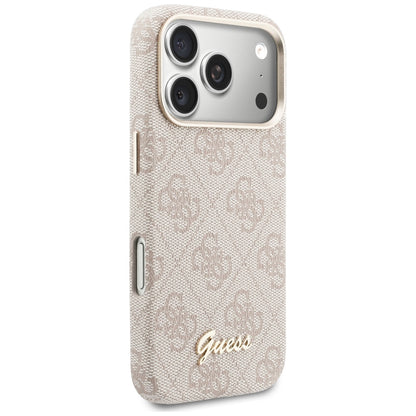 MagSafe-skal för Apple iPhone 17 Pro Max, Guess, 4G Script Logo, Rosa