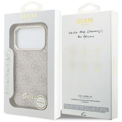 MagSafe-skal för Apple iPhone 17 Pro Max, Guess, 4G Script Logo, Rosa