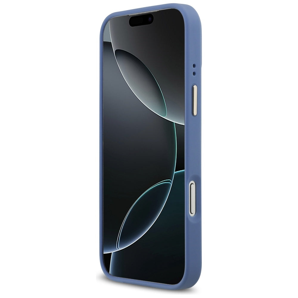 MagSafe-skal för Apple iPhone 17 Pro Max, Guess, 4G Strass Logo with Big Strap, Blå