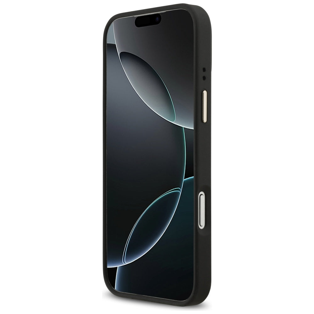 MagSafe-skal för Apple iPhone 17 Pro Max, Guess, 4G Strass Logo med Stor Rem, Svart