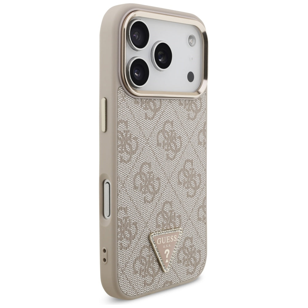 MagSafe-skal för Apple iPhone 17 Pro Max, Guess, 4G Triangle Logo, Guldrosa