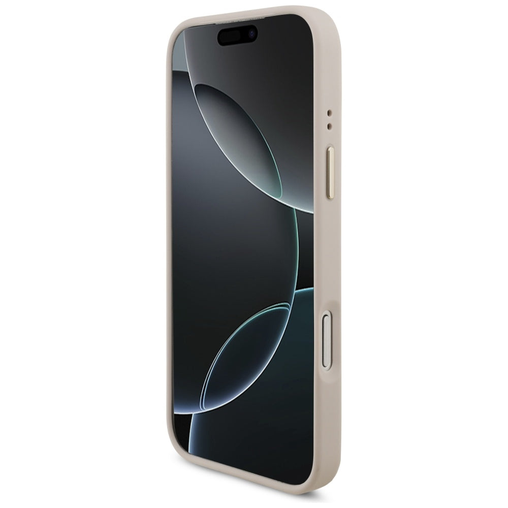 MagSafe Case for Apple iPhone 17 Pro Max, Guess, 4G Triangle Logo with Big Strap, Pink