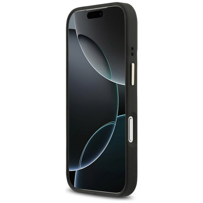 MagSafe-skal för Apple iPhone 17 Pro Max, Guess, 4G Triangle Logo med kamerastativ, Svart Guld