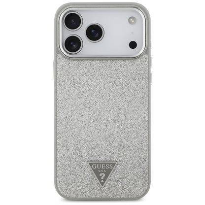 MagSafe-skal för Apple iPhone 17 Pro Max, Guess, Glitter Triangle Logo, Silver