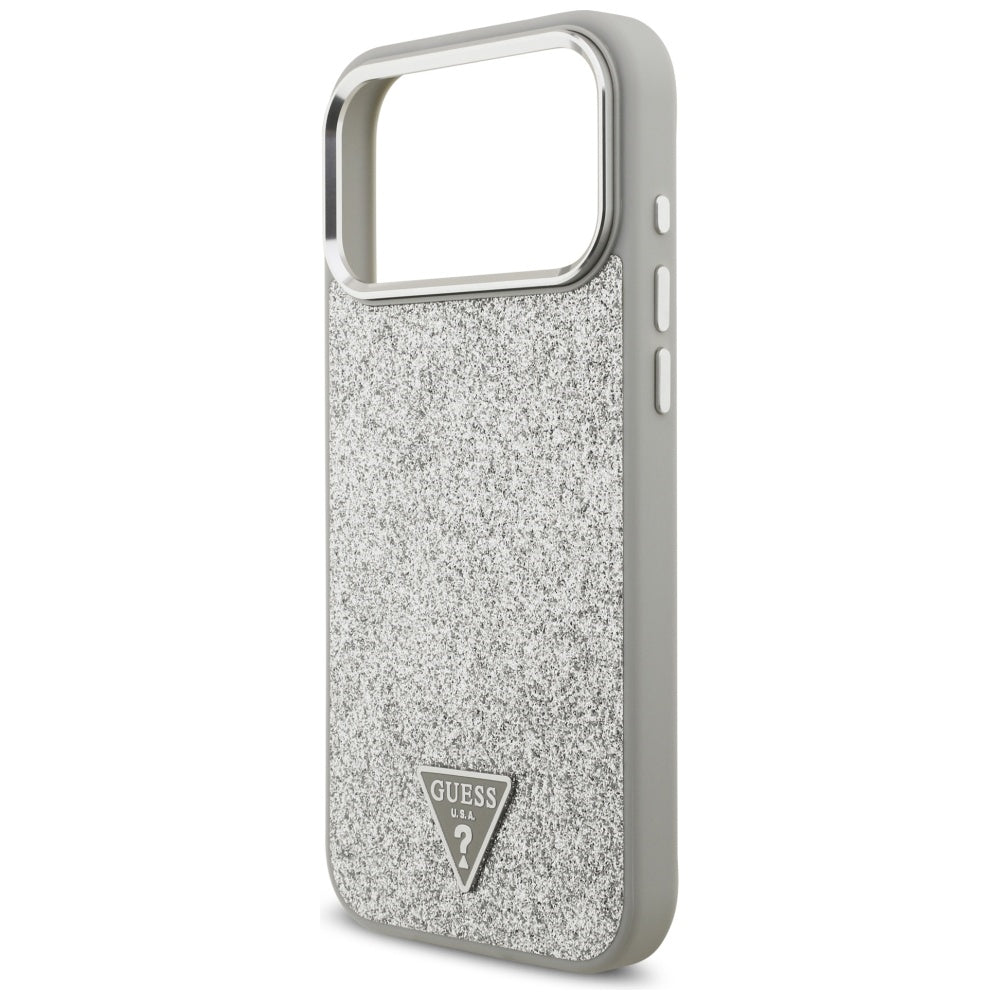 MagSafe-skal för Apple iPhone 17 Pro Max, Guess, Glitter Triangle Logo, Silver