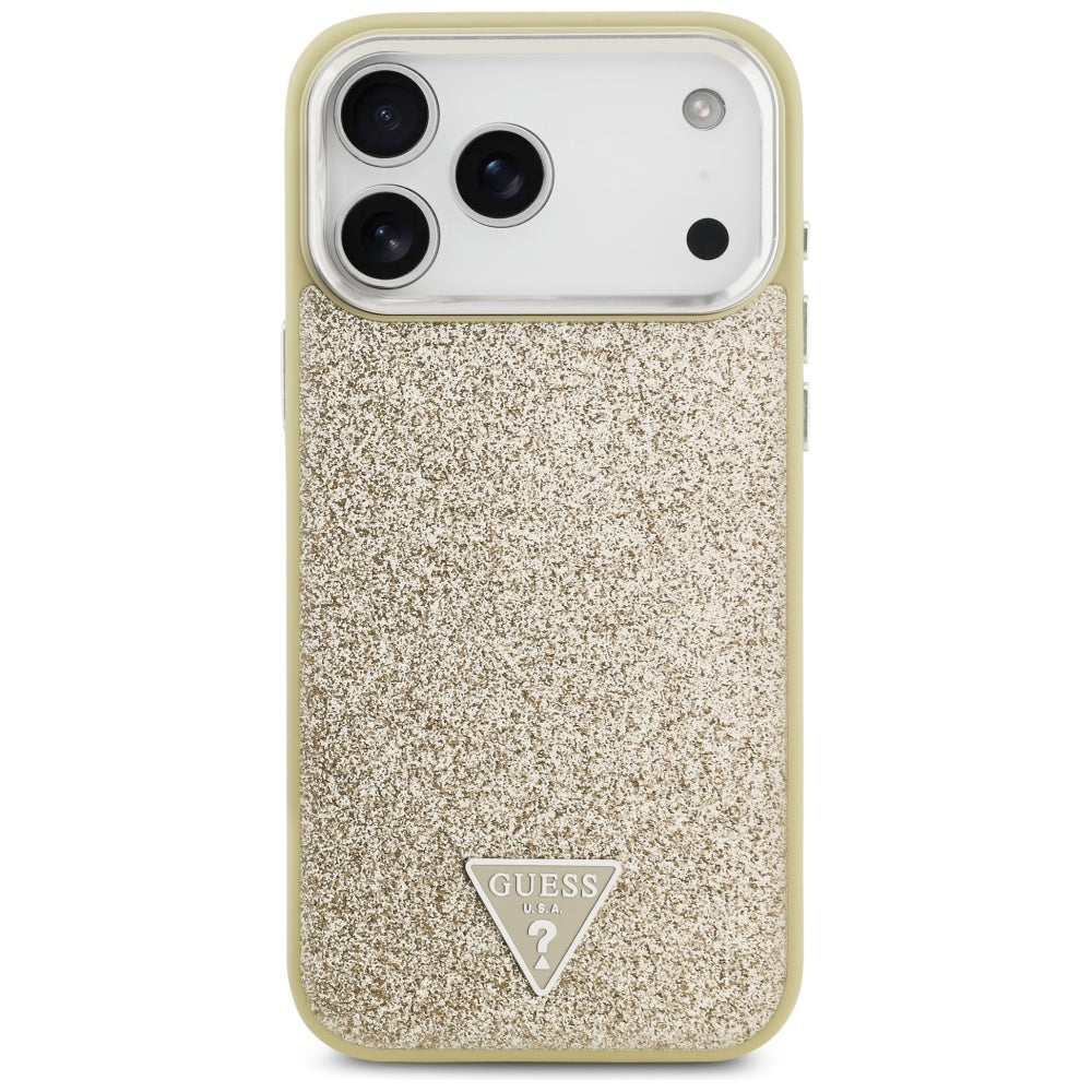 MagSafe-skal för Apple iPhone 17 Pro Max, Guess, Glitter Triangle Logo, Guld