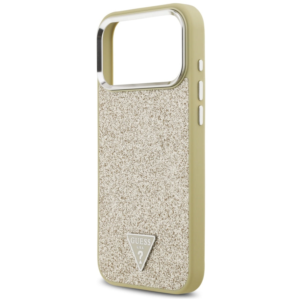 MagSafe-skal för Apple iPhone 17 Pro Max, Guess, Glitter Triangle Logo, Guld