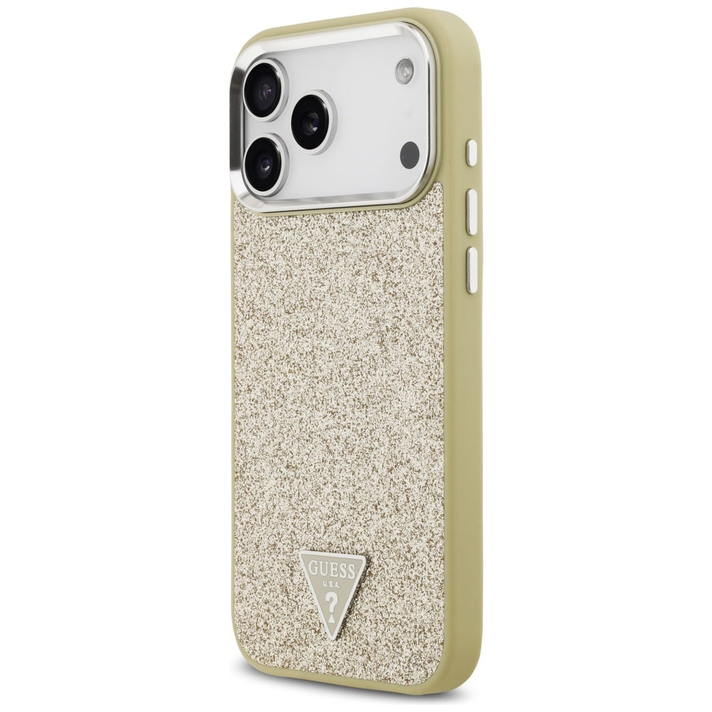 MagSafe-skal för Apple iPhone 17 Pro Max, Guess, Glitter Triangle Logo, Guld