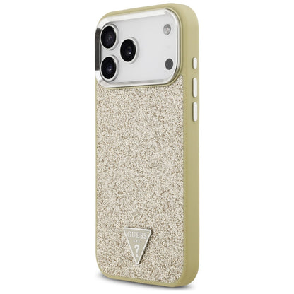 MagSafe-skal för Apple iPhone 17 Pro Max, Guess, Glitter Triangle Logo, Guld