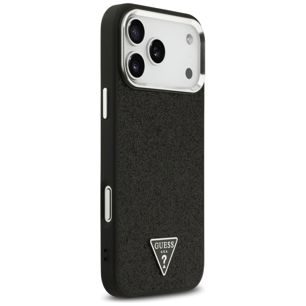 MagSafe-fodral för Apple iPhone 17 Pro Max, Guess, Glitter Triangle Logo, Svart