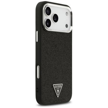 MagSafe-fodral för Apple iPhone 17 Pro Max, Guess, Glitter Triangle Logo, Svart