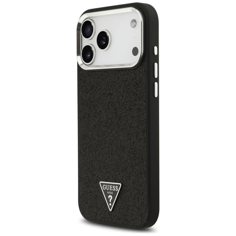 MagSafe-fodral för Apple iPhone 17 Pro Max, Guess, Glitter Triangle Logo, Svart