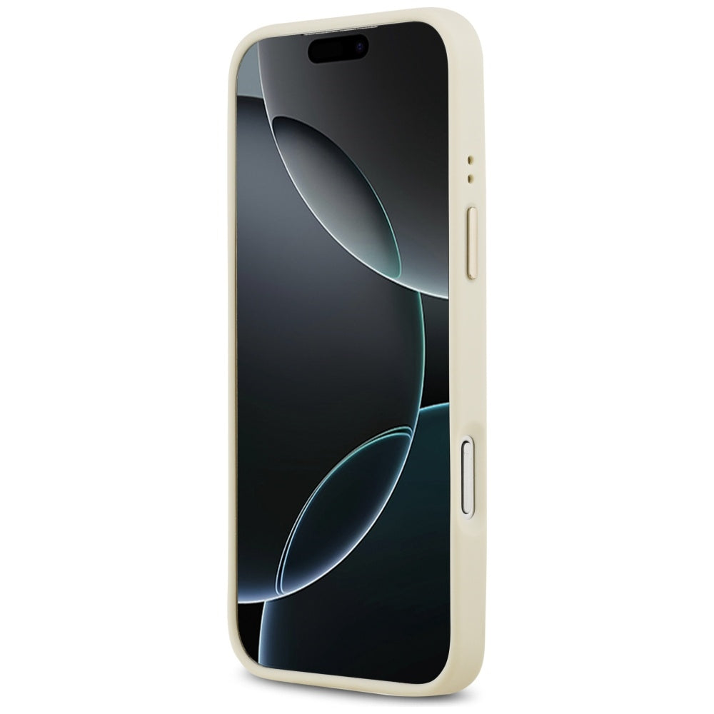 MagSafe Case for Apple iPhone 17 Pro Max, Guess, Grained Strass Logo, Beige