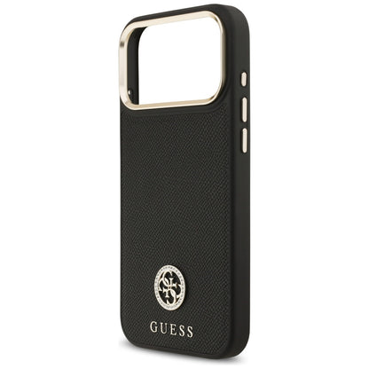 MagSafe Case for Apple iPhone 17 Pro Max, Guess, Grained Strass Logo, Black