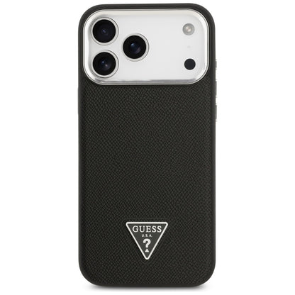 MagSafe Case for Apple iPhone 17 Pro Max, Guess, Grained Triangle Logo, Black
