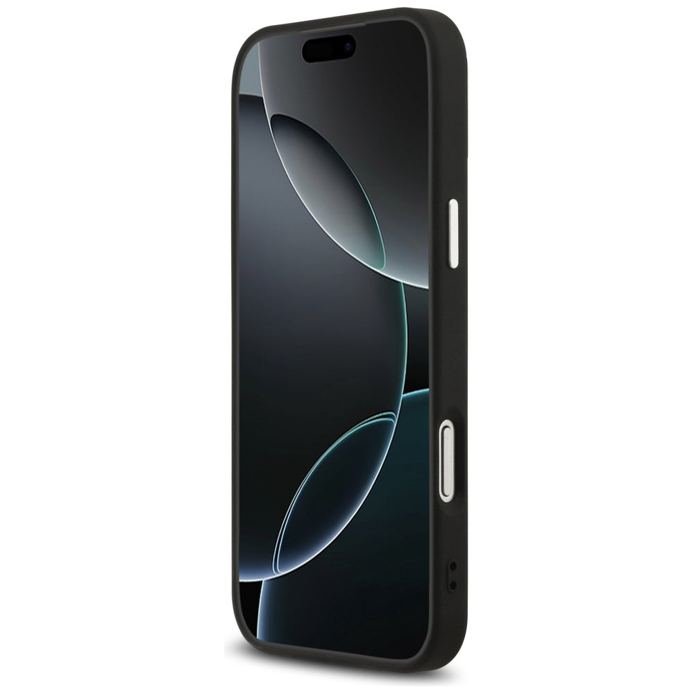 MagSafe Case for Apple iPhone 17 Pro Max, Guess, Grained Triangle Logo, Black