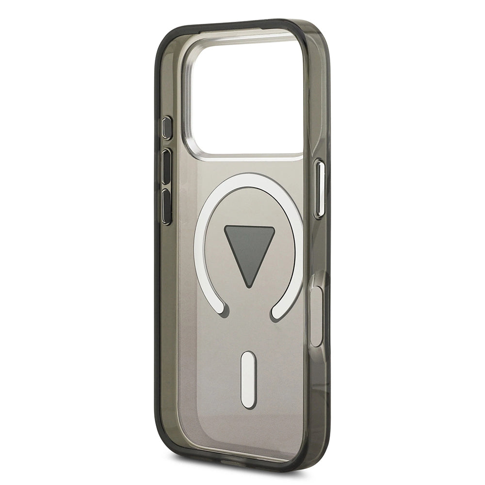 MagSafe-fodral för Apple iPhone 17 Pro Max, Guess, IML Gradient Triangle Logo, Svart Silver
