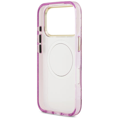 MagSafe-skal för Apple iPhone 17 Pro Max, Guess, IML Metal Glitter Flowers Triangle, Lila