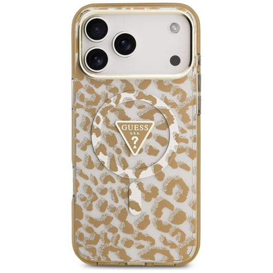 MagSafe-skal för Apple iPhone 17 Pro Max, Guess, Leopard Glitter, Brun