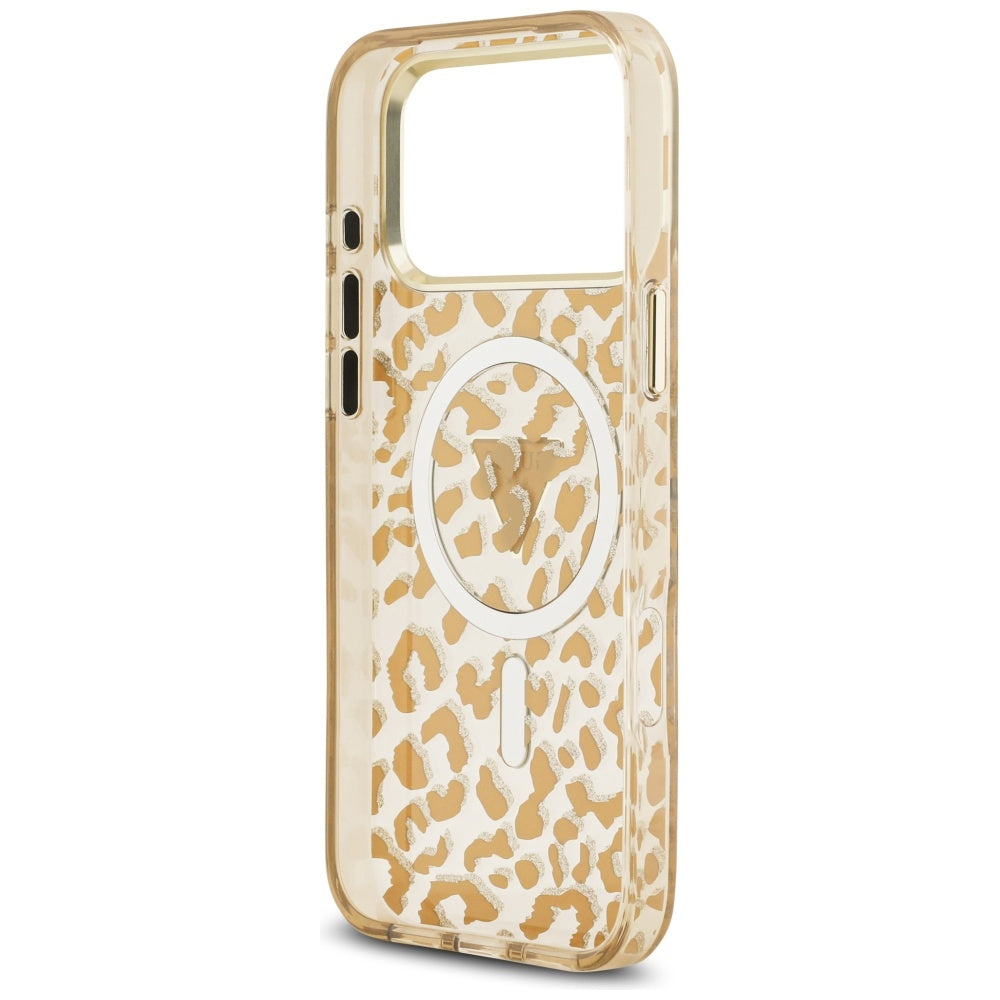 MagSafe-skal för Apple iPhone 17 Pro Max, Guess, Leopard Glitter, Brun