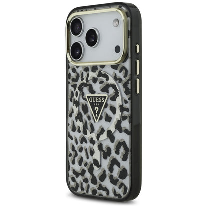 MagSafe Case for Apple iPhone 17 Pro Max, Guess, Leopard Glitter, Black
