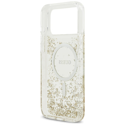 MagSafe-skal för Apple iPhone 17 Pro Max, Guess, Resin Bottom Glitter, Guld