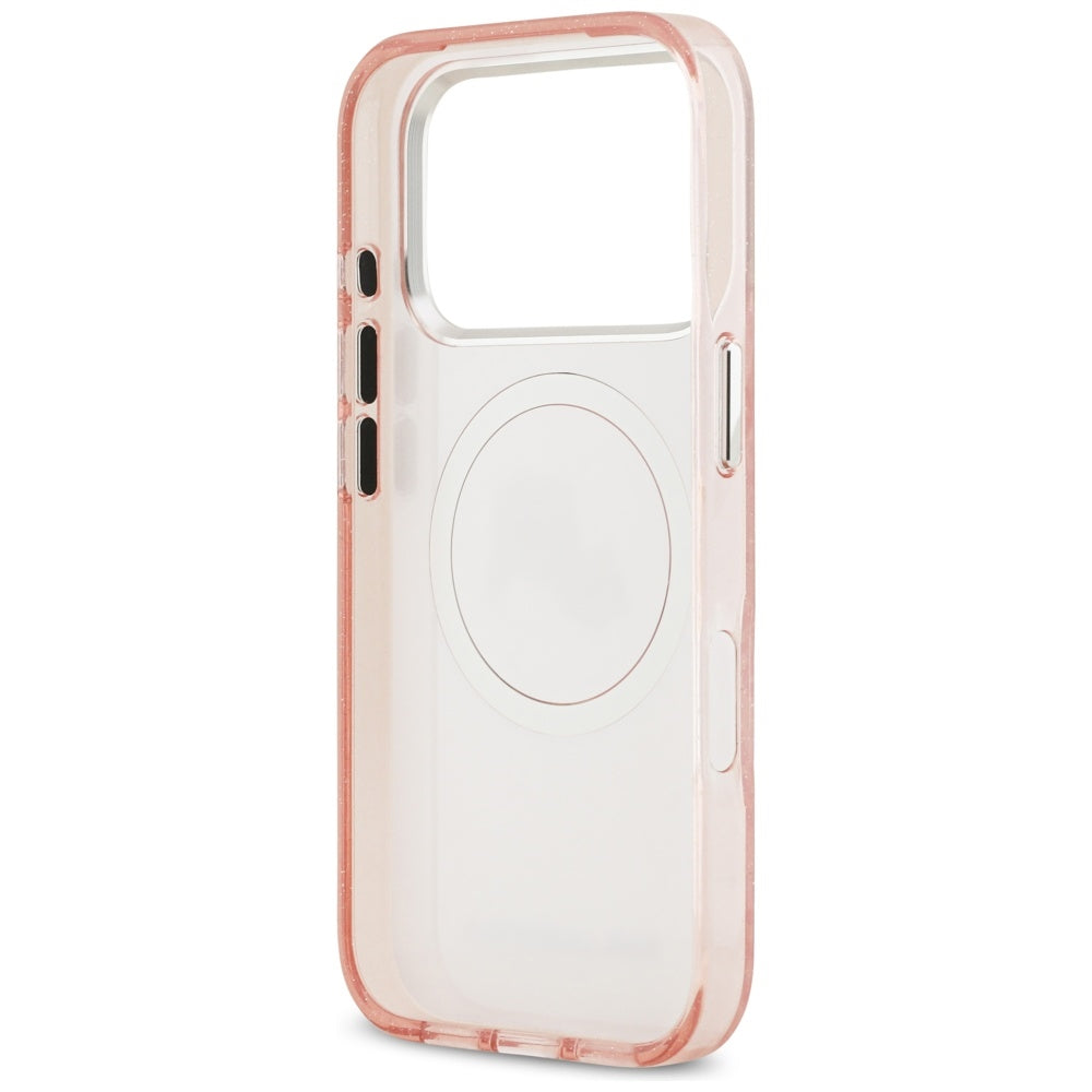 MagSafe-skal för Apple iPhone 17 Pro Max, Karl Lagerfeld, Glitter Karl & Choupette Head, Rosa