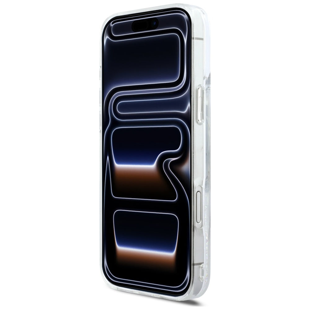 MagSafe-skal för Apple iPhone 17 Pro Max, Karl Lagerfeld, Glitter Karl Script Logo, Transparent