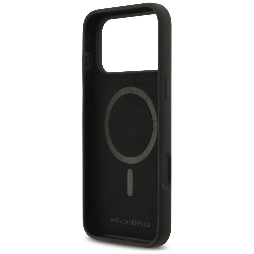 MagSafe-skal för Apple iPhone 17 Pro Max, Karl Lagerfeld, Heart Sign Logo, Svart