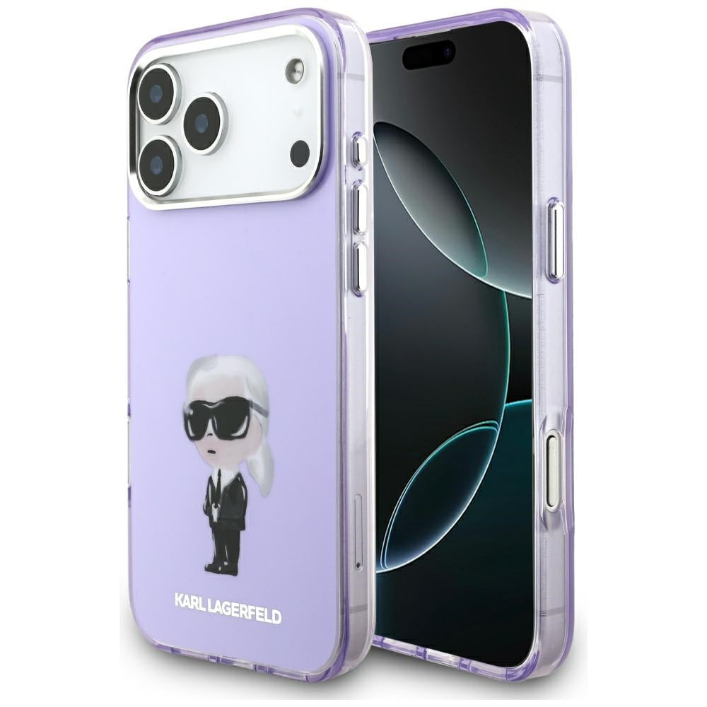 MagSafe Case for Apple iPhone 17 Pro Max, Karl Lagerfeld, IML Aquarelle Karl Logo, Purple