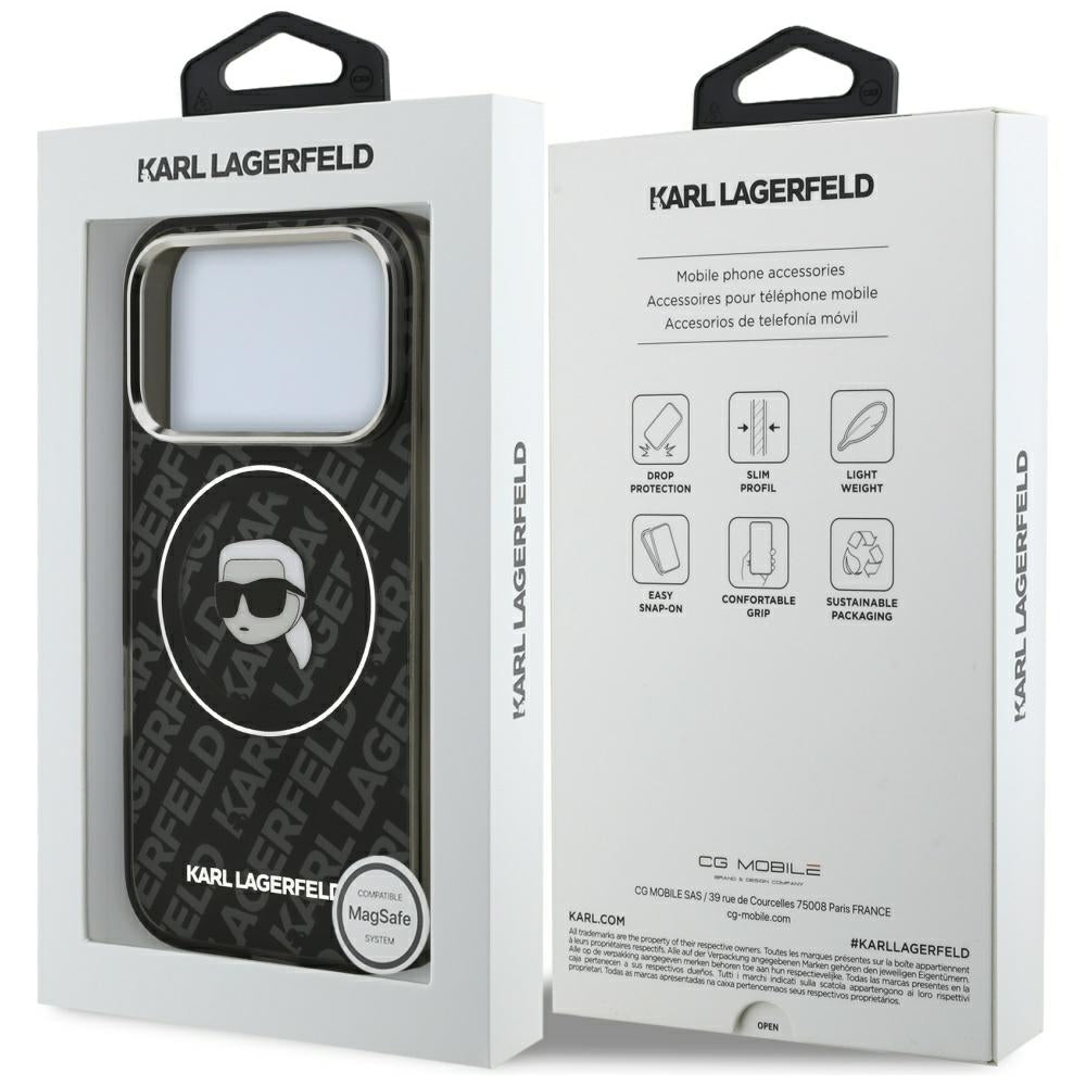 MagSafe-skal för Apple iPhone 17 Pro Max, Karl Lagerfeld, IML Karl`s Head, Svart