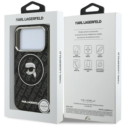 MagSafe-skal för Apple iPhone 17 Pro Max, Karl Lagerfeld, IML Karl`s Head, Svart