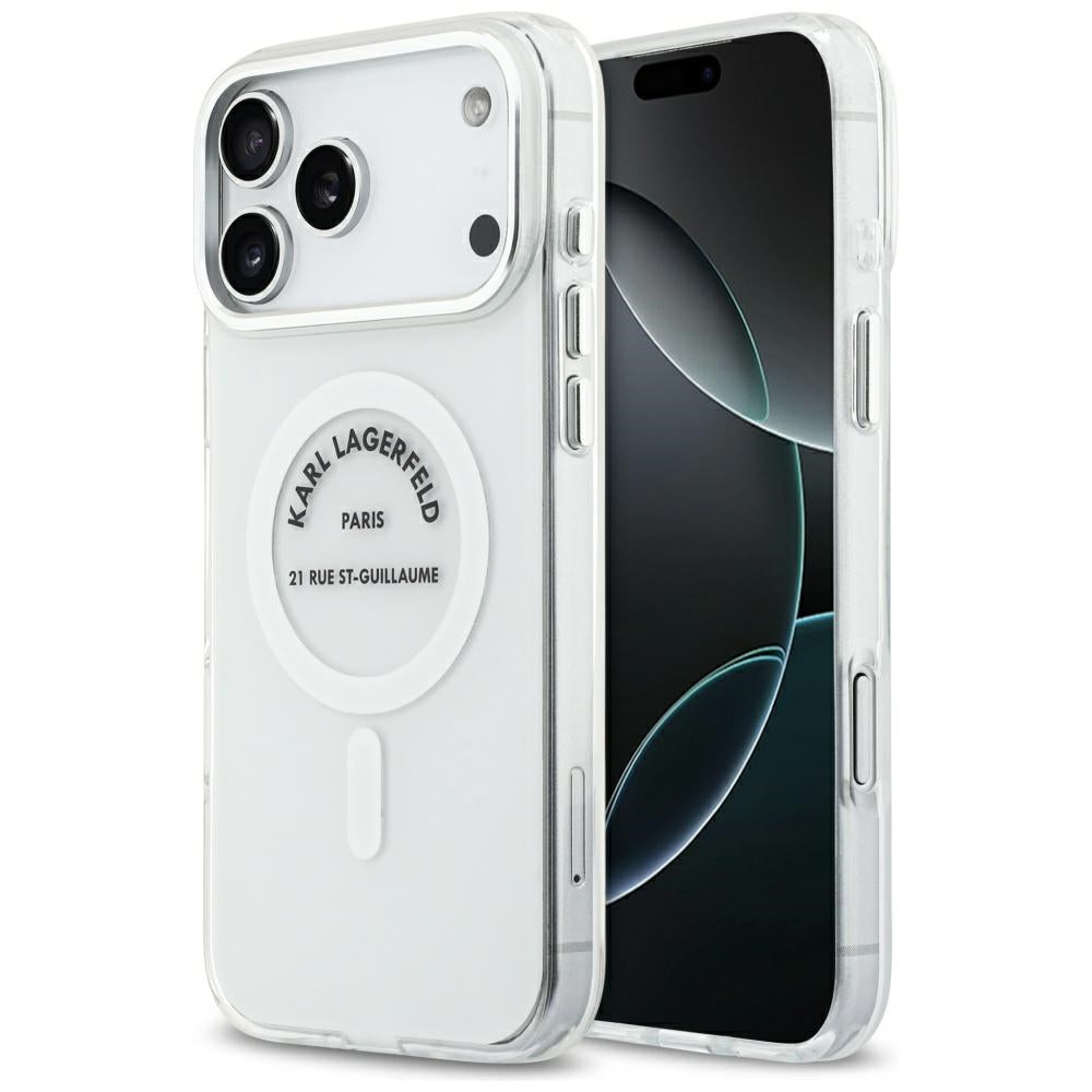 MagSafe Case for Apple iPhone 17 Pro Max, Karl Lagerfeld, IML Logo RSG, Transparent