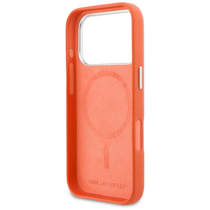 MagSafe-skal för Apple iPhone 17 Pro Max, Karl Lagerfeld, Karl & Choupette Head's Pin, Orange