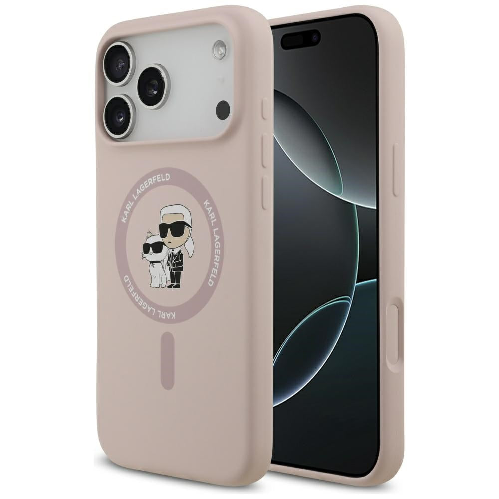 MagSafe-skal för Apple iPhone 17 Pro Max, Karl Lagerfeld, Ring Karl & Choupette, Rosa