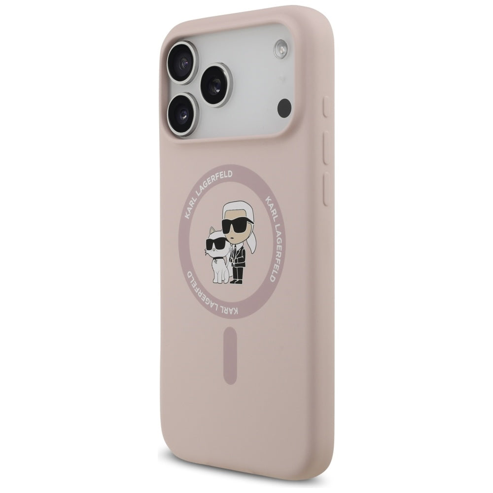 MagSafe-skal för Apple iPhone 17 Pro Max, Karl Lagerfeld, Ring Karl & Choupette, Rosa