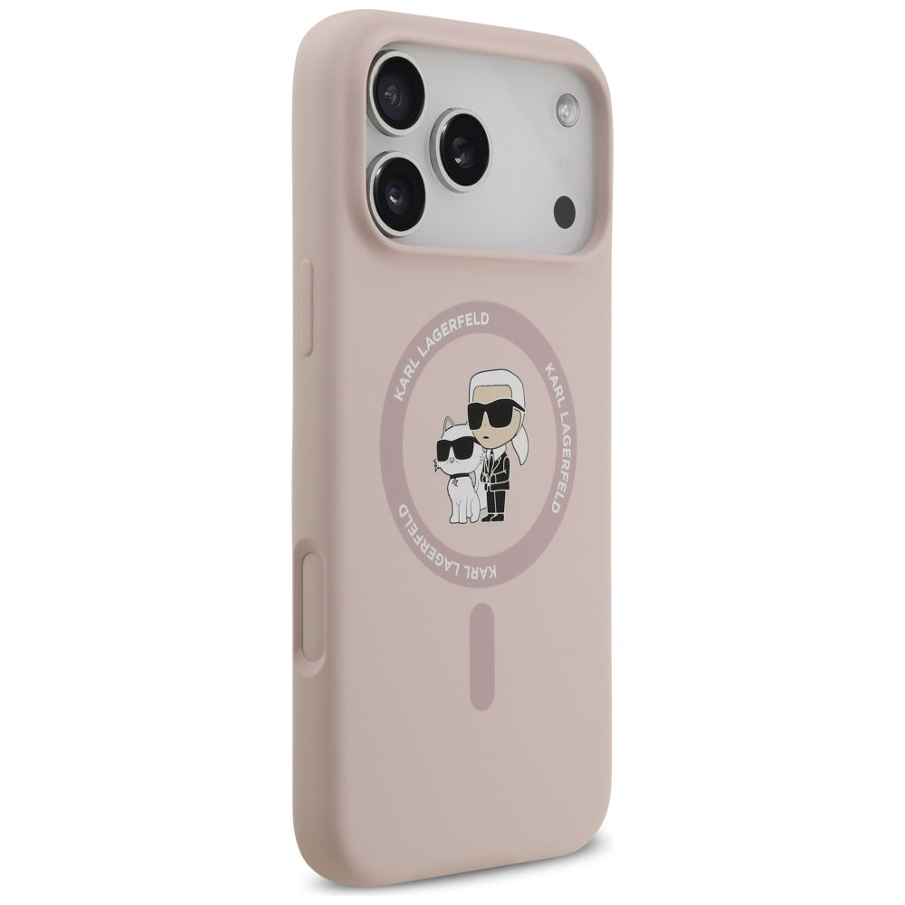 MagSafe-skal för Apple iPhone 17 Pro Max, Karl Lagerfeld, Ring Karl & Choupette, Rosa