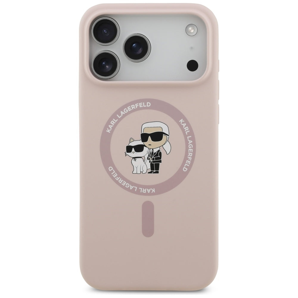 MagSafe-skal för Apple iPhone 17 Pro Max, Karl Lagerfeld, Ring Karl & Choupette, Rosa