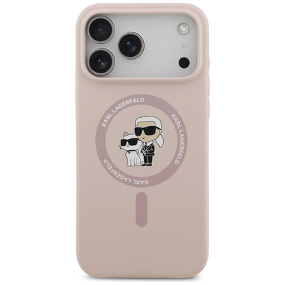 MagSafe-skal för Apple iPhone 17 Pro Max, Karl Lagerfeld, Ring Karl & Choupette, Rosa