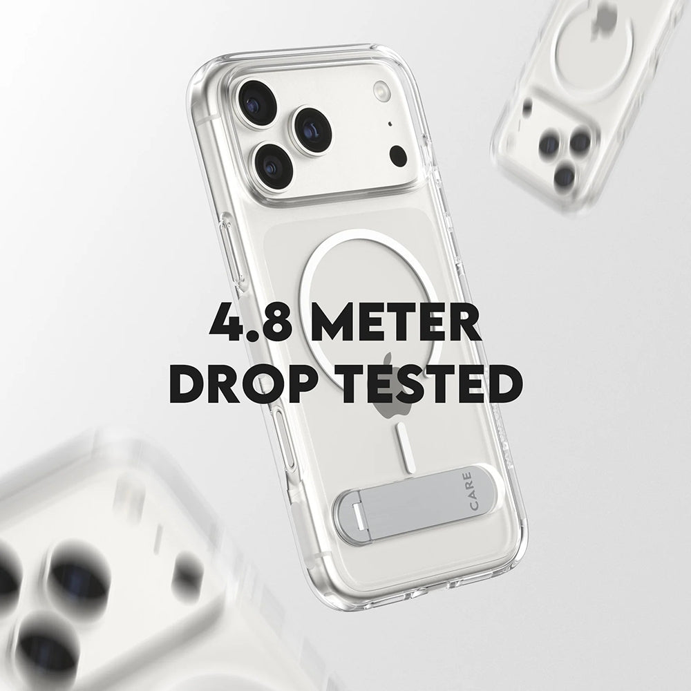 MagSafe-skal för Apple iPhone 17 Pro Max, PanzerGlass, Care Feature Kickstand, Transparent Vit